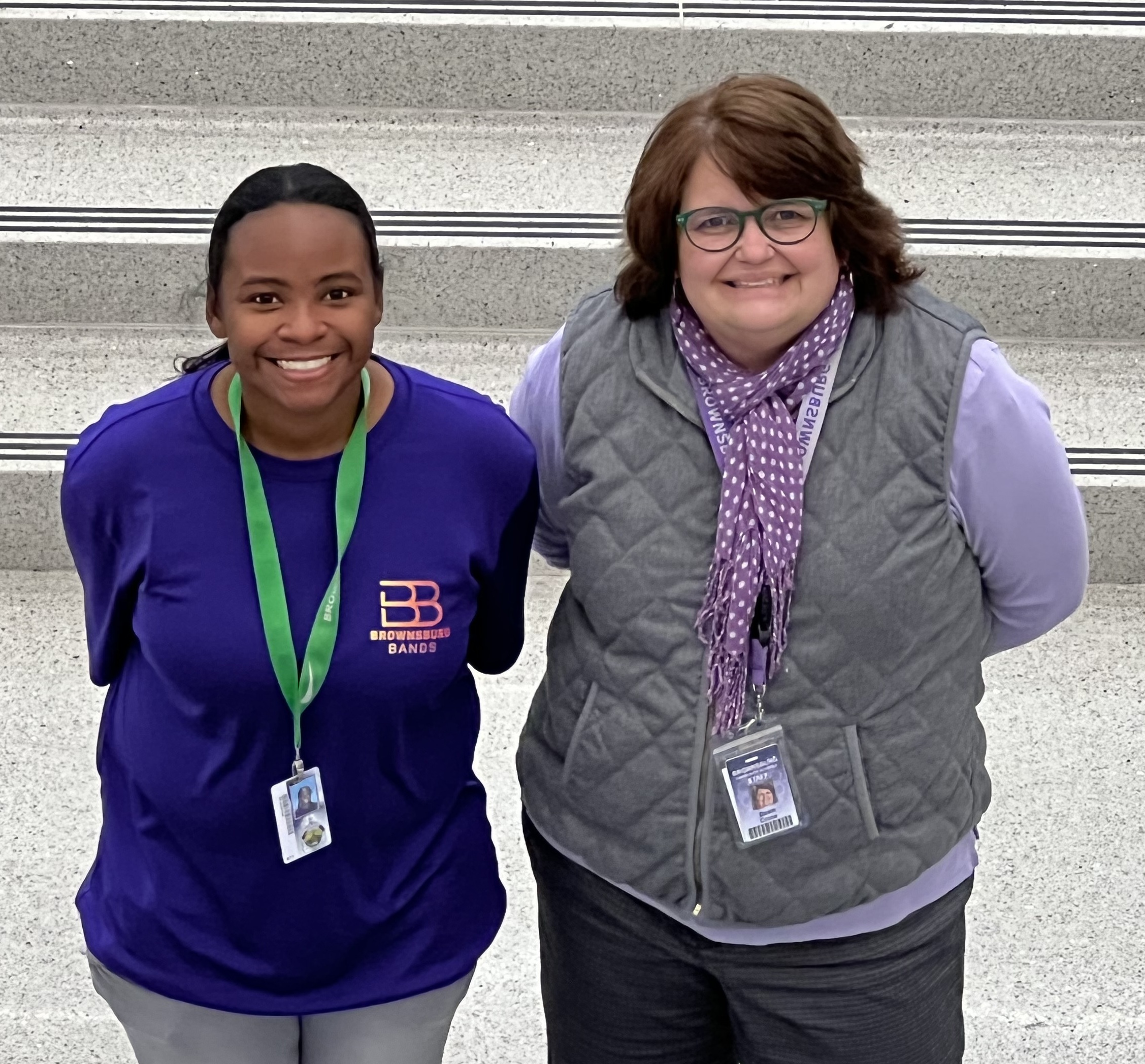 Project EXCEL student Olivia Freeman, left, stands next to Project EXCEL adjunct faculty member Dawn Crone, right 